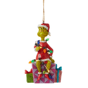 JIM SHORE Grinch on Present Ornament