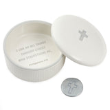 Hallmark I Can Do All Things Lidded Trinket Dish With Metal Token