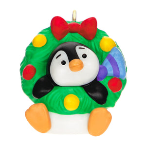 Hallmark Mini Petite Penguins A Welcoming Wreath Ornament, 1"