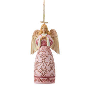 The Rose Pink Angel Ornament Jim Shore