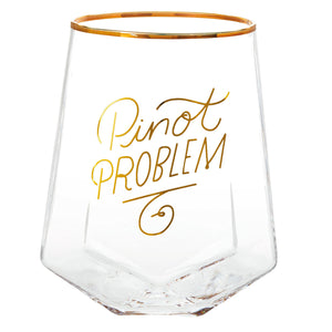Hallmark Pinot Problem Geometric Stemless Wine Glass, 19 oz.