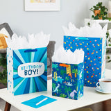 Hallmark 13" Birthday Boy Blue Stripes Large Gift Bag
