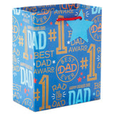 Hallmark 6.5" #1 Dad on Blue Small Father's Day Gift Bag