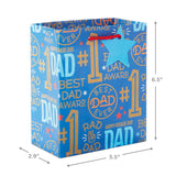 Hallmark 6.5" #1 Dad on Blue Small Father's Day Gift Bag