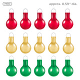 Hallmark Mini Festive Red, Gold and Green Glass Ornaments, Set of 15