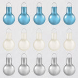 Hallmark Mini Whimsical Blue, White and Silver Glass Ornaments, Set of 15