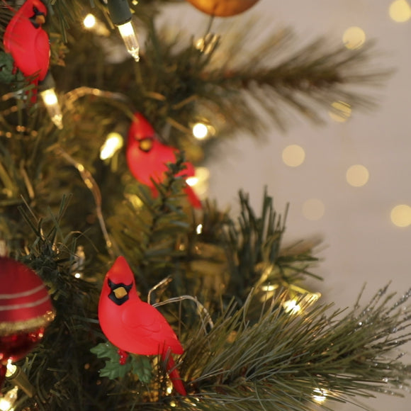 Hallmark Decorative Cardinals 10-Light Christmas String Lights, 10'