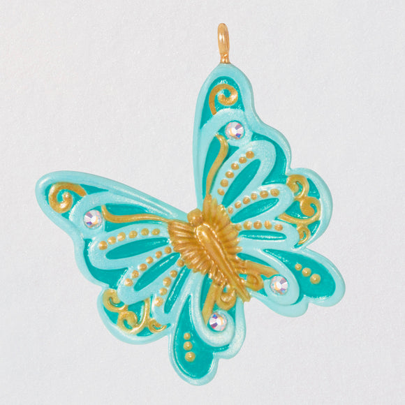 Hallmark Mini Bitty Blue Butterfly Ornament, 1.2