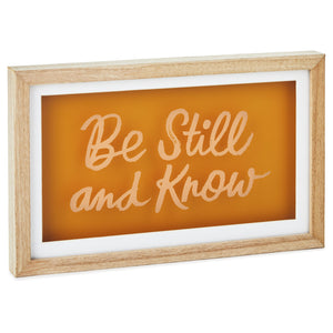 Hallmark Be Still and Know Wood and Glass Quote Sign, 10.5x6.5