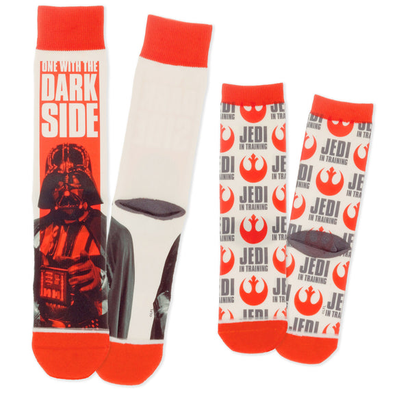 Hallmark Star Wars™ Darth Vader™ and Jedi in Training Adult and Child Novelty Crew Socks, Set of 2