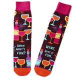 Hallmark Wine Is Fun Toe of a Kind Novelty Crew Socks